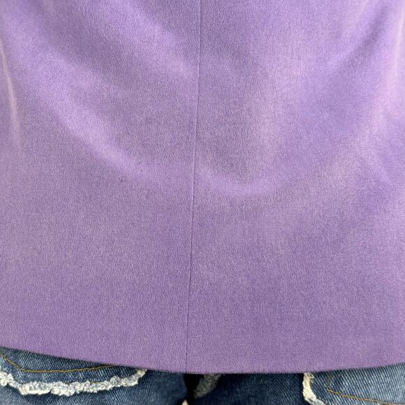 Vintage 90s 100% Silk Jacket Purple Button Front Size 6 Petite - Picture 8 of 9